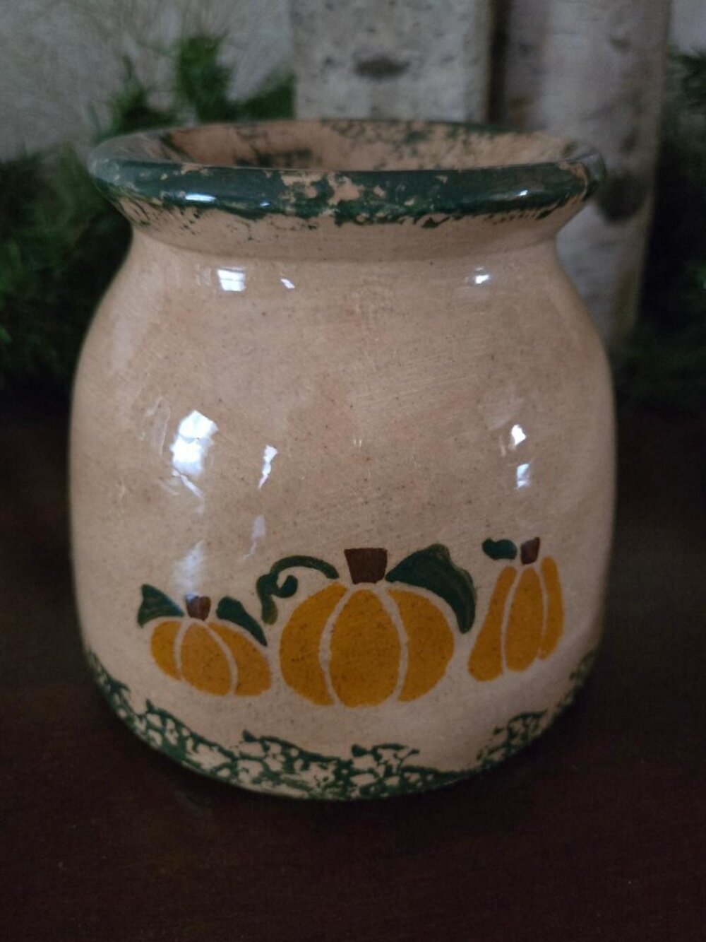 Unique Pumpkin Tart Wax Warmer ~ Sponge-Painted ~ Autumn/Fall Themed ~ New